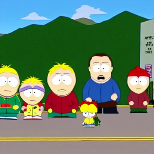 Image similar to south park in the simpsons and family guy