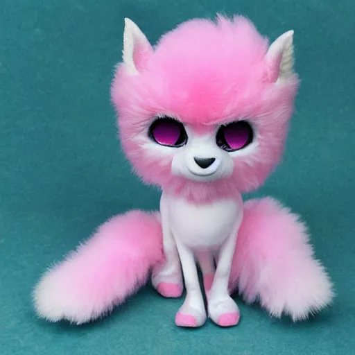 Prompt: cute pink fluffball monster, high detail