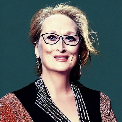 Image similar to “Meryl Streep portrait, Lauren YS”