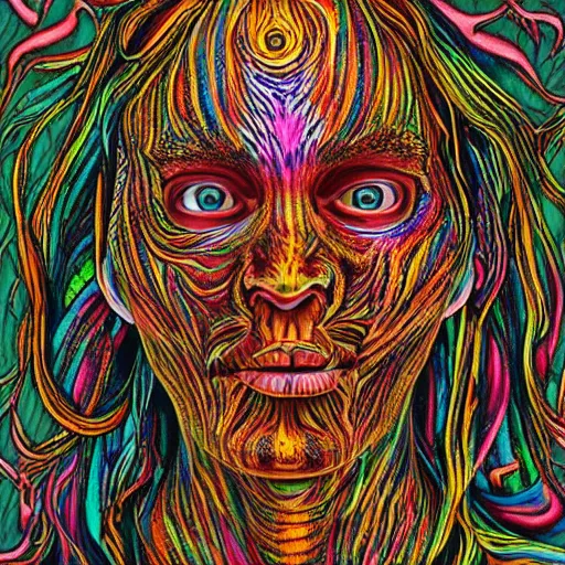 Image similar to Highly detailed and Psychedelic Last Human alive