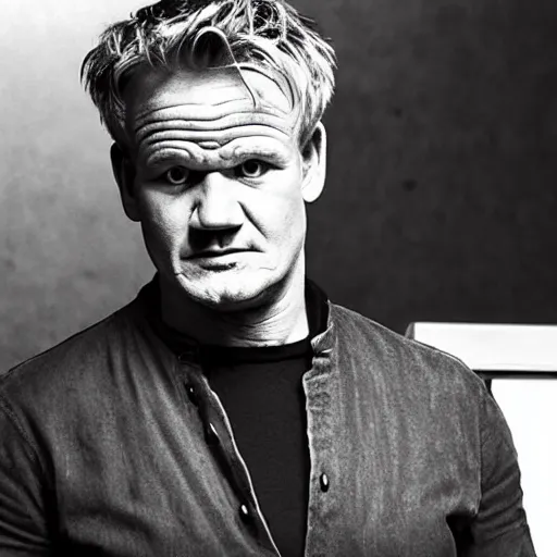 Prompt: Gordon Ramsey as a killer in a psychological horror film