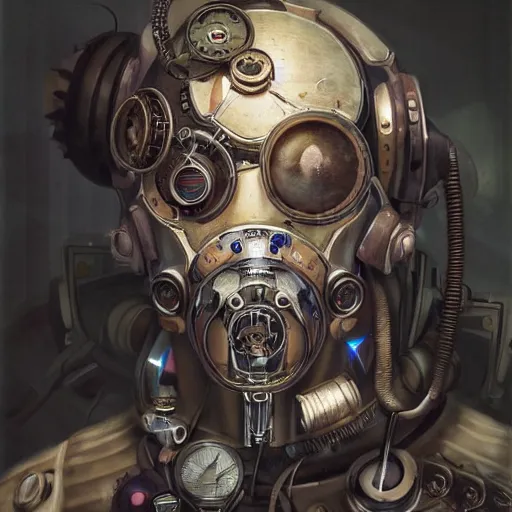 Image similar to portrait painting of a steampunk cyborg doctor, transhumanism, ultra realistic, concept art, studio ghibli, intricate details, eerie highly detailed