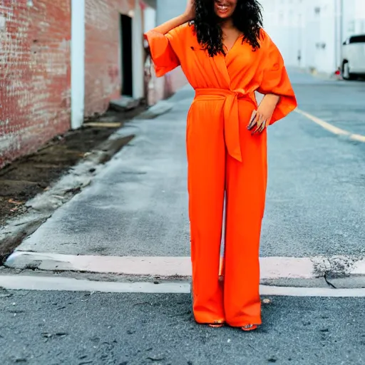 Image similar to beautiful girl in an orange jumpsuit