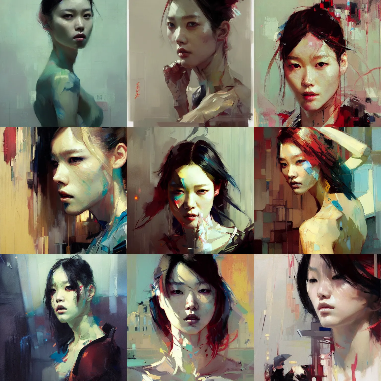 Prompt: lee jin - eun by greg rutkowski, jeremy mann, francoise nielly, van gogh, ross tran, rule of thirds, seductive look, beautiful