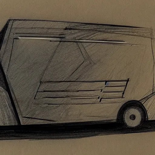 Prompt: Leonardo da Vinci sketch of the Tesla Cyber Truck