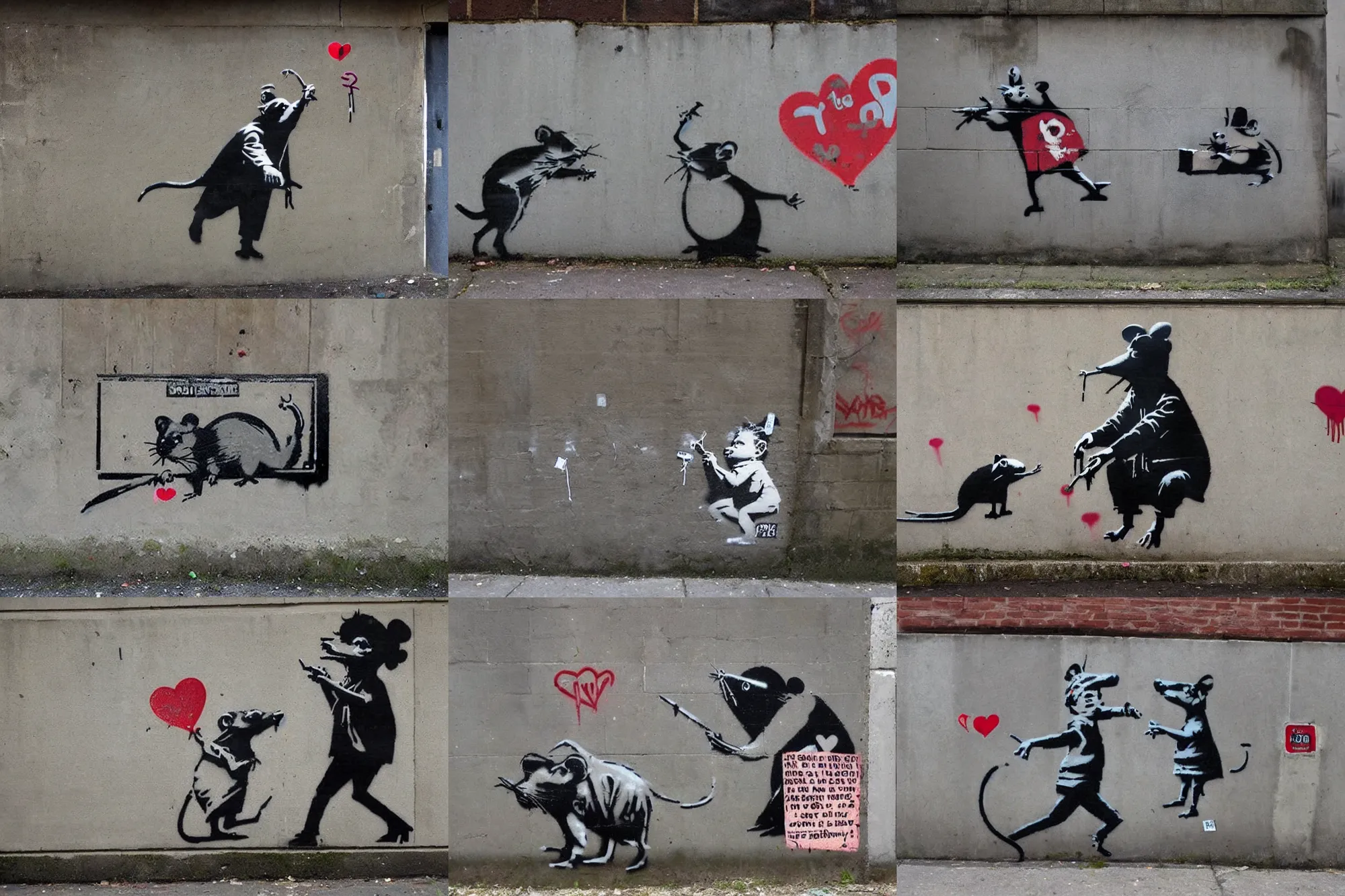 Prompt: banksy graffiti, greedy rats and money, everything has a price