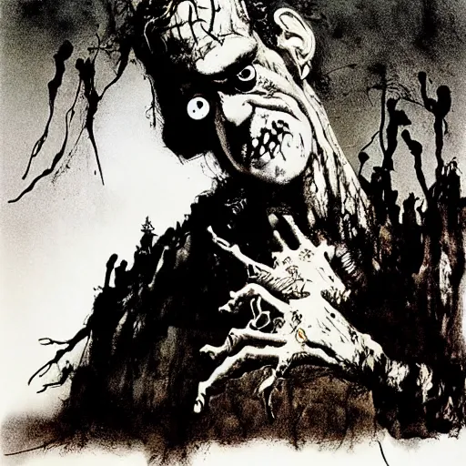 Image similar to frankenstein by ralph steadman