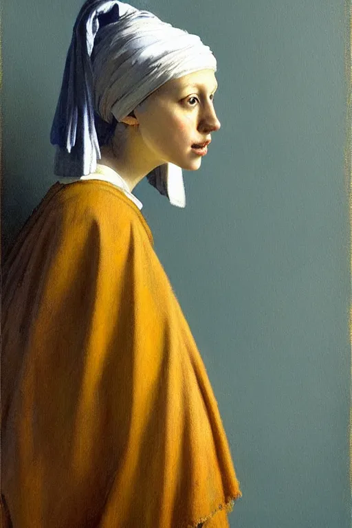 Image similar to full character portrait half life character not the girl with the pearl earring character design, painting by gaston bussiere, katsuya terada, nc wyeth, greg rutkowski, craig mullins, vermeer, frank frazetta, mucha, tom of finland, trending on artstation, jeffery catherine jones