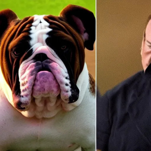 Image similar to a bulldog that looks exactly like quentin tarantino