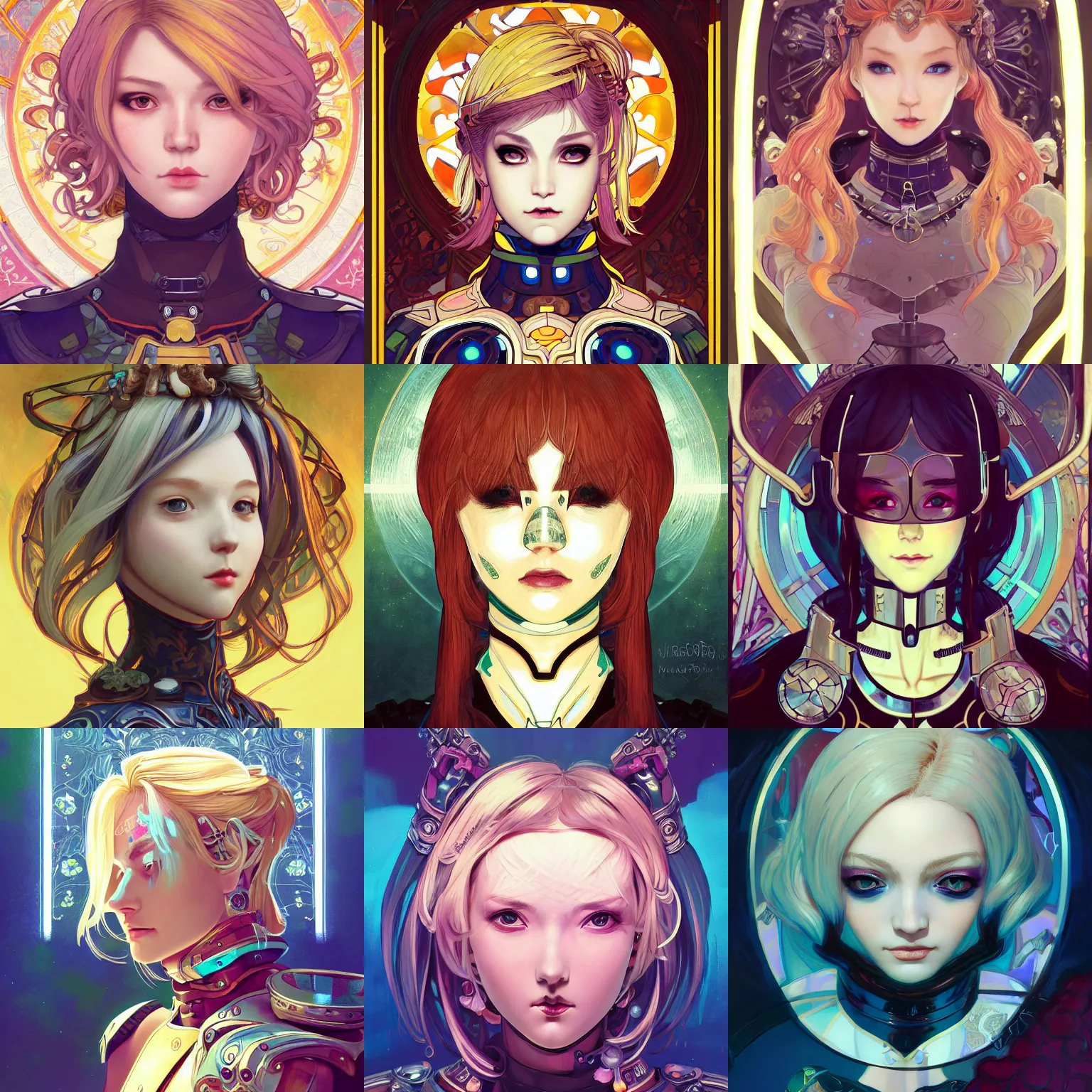 Prompt: masterpiece head-on symmetrical centered painted portrait, IImogen Poots as a paladin, blonde hair, glorious, wearing full metal armour, glowing stained glass backdrop, elegant, in the style of lois van baarle and ilya kuvshinov and rossdraws and Ruan Jia and Edgar Maxence and Ross Tran and Alphonse Mucha and Ayami Kojima and Charlie Bowater and Greg Rutkowski and Karol Bak and Jean Delville, Art Nouveau, Pre-Raphaelite, Neo-Gothic, 8k, overwatch character Blizzard Hearthstone concept art, pixar, maya engine on stylized background, splash comics, global illumination lighting