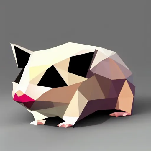 Prompt: low poly hamster