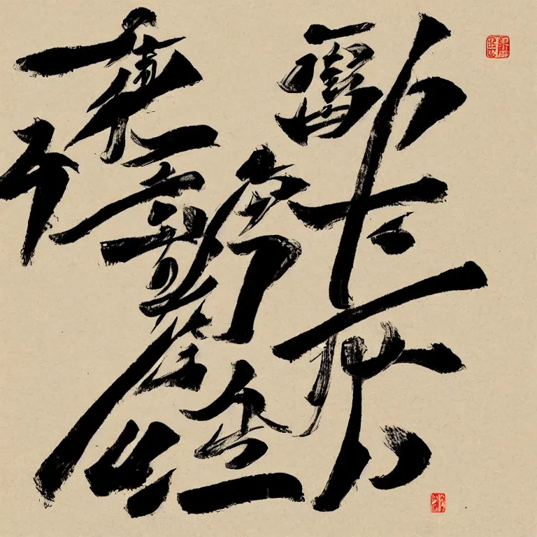 Prompt: A calligraphic rendition of a new single Chinese character for the name Vincent.