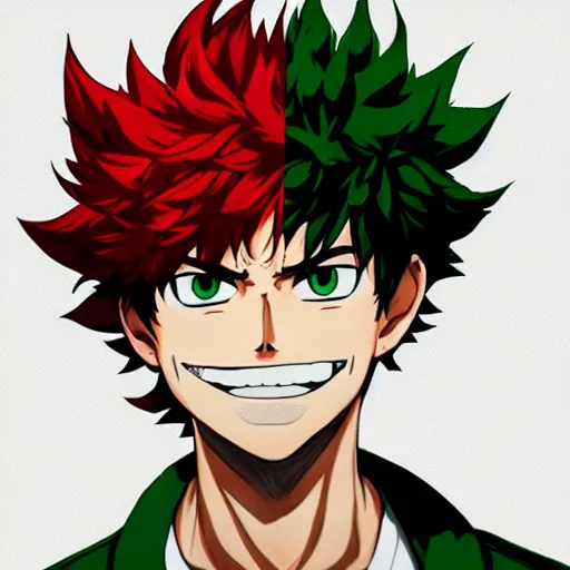 Image similar to full body elegant portrait of izuku midoriya, gta art, gta cover art, anime, unreal engine 5 art