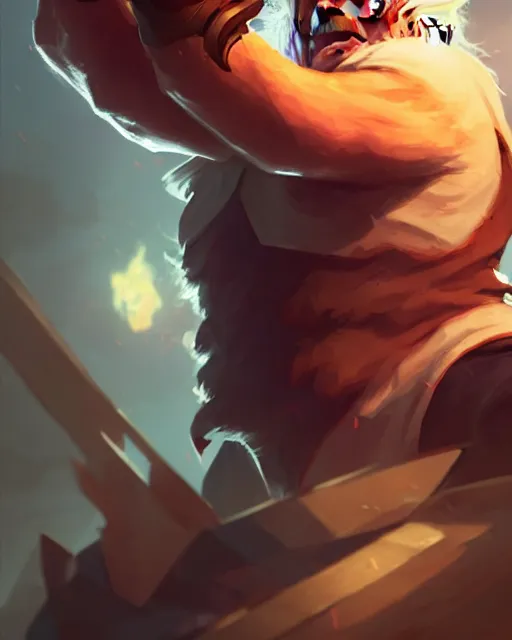 Image similar to bernie sanders as a league of legends champion, medium shot close up, details, sharp focus, illustration, by jordan grimmer and greg rutkowski, trending artstation, digital art