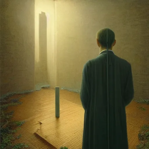 Prompt: hyperrealistic surrealism, David Friedrich, Kenne Gregoire, award winning masterpiece with incredible details, Zhang Kechun, a surreal vaporwave vaporwave vaporwave vaporwave vaporwave painting of Anonymous lost in a liminal space, highly detailed, trending on ArtStation