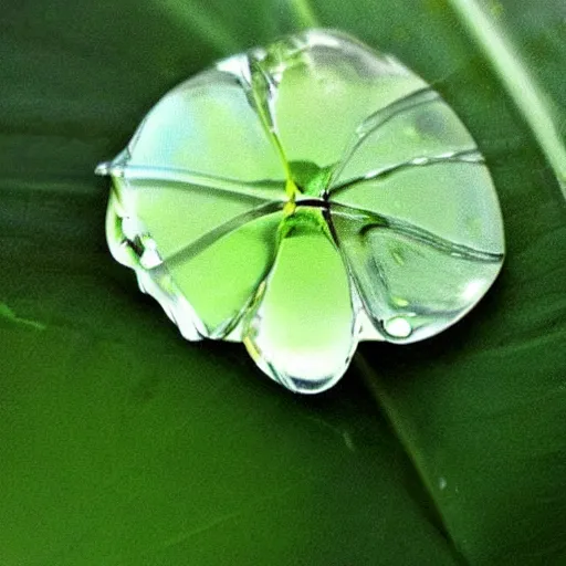 Prompt: dewdrop that shines calmly and falls like a tear of love highly detail, fine detail