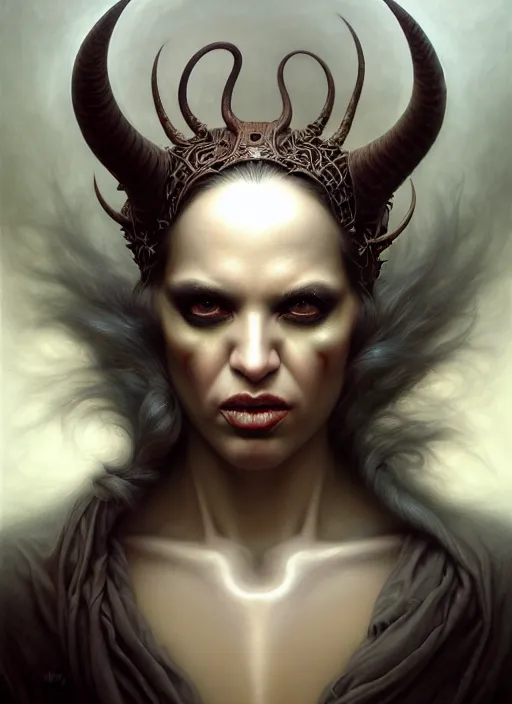 Image similar to ricky gerwais as an devil, aesthetic, fine art, intricate, elegant, highly detailed, realistic hair, centered, digital painting, art station, conceptual art, soft, sharp focus, illustration, artwork, artgerm, tomasz alen kopera, peter mohrbacher, donato giancola, wlop, boris vallejo