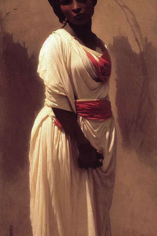 Prompt: black woman in an egyptian costume, painting by william adolphe bouguereau