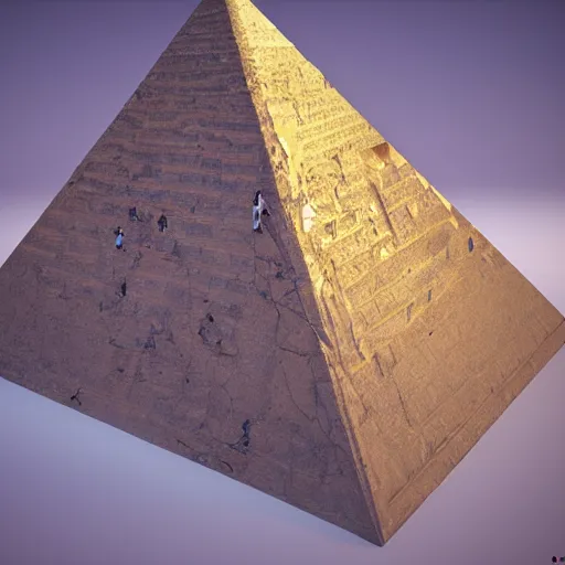 Image similar to an explorer finds a cursed gem inside of a pyramid , concept art, trending on artstation 3D.