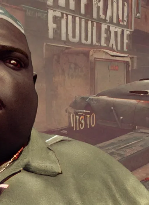 Prompt: the Notorious BIG in fallout 4