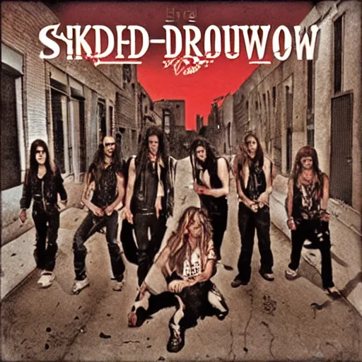 Prompt: skid row revolution per minute album cover