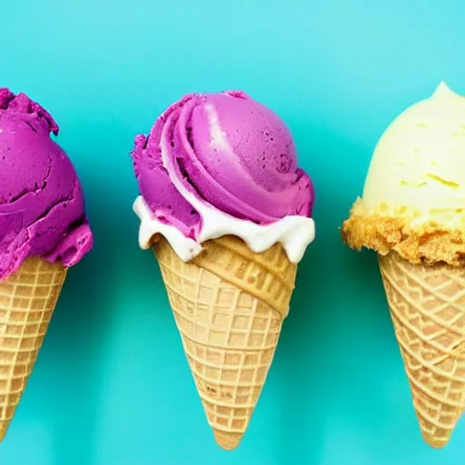 Image similar to close up on an ice cream cone colorful food photography