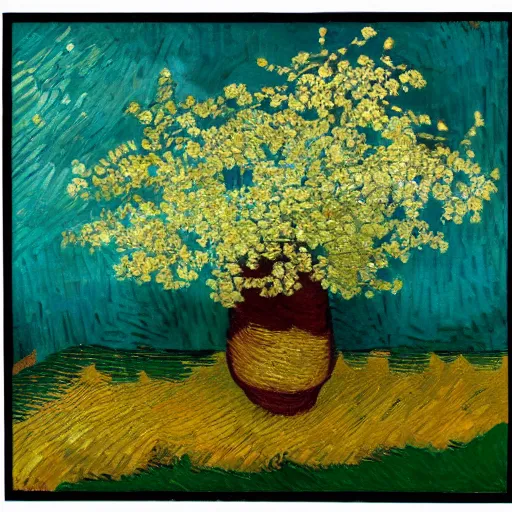 Image similar to a painting of linden blossom in the style of van Gogh