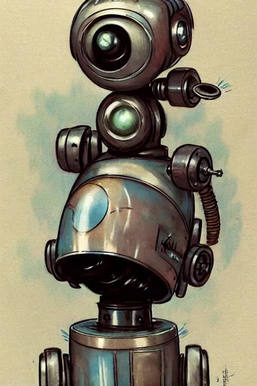 Image similar to ( ( ( ( ( 1 9 5 0 s robot b 9 robot maid rosey, lost in space robert kinoshita robby the robot. muted colors. ) ) ) ) ) by jean - baptiste monge!!!!!!!!!!!!!!!!!!!!!!!!!!!!!!