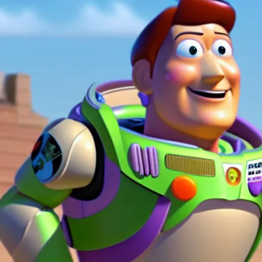 Prompt: if woody and buzz from toy story had a child together pixar animation hd
