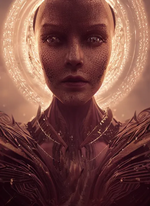 Image similar to portrait, queen of death, glowing halo, mandala, bokeh on background, dramatic lighting, cinematic, establishing shot, extremly high detail, foto realistic, cinematic lighting, post processed, concept art, artstation, matte painting, style by eddie mendoza, raphael lacoste, alex ross. 3d. octane render. by Tooth Wu and wlop and beeple and dan mumford