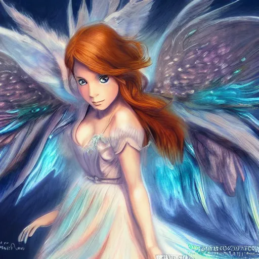 Prompt: a spirit ghost fairy with wings, confident, highly detailed, digital painting, trending on artstation, concept art, sharp focus, high detail, illustration, anime, disney artist, sharp focus, ghibli studio, art by ross draws and stanley artgerm, 8 k