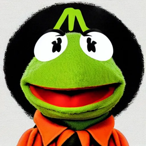 Image similar to kermit the frog as che.