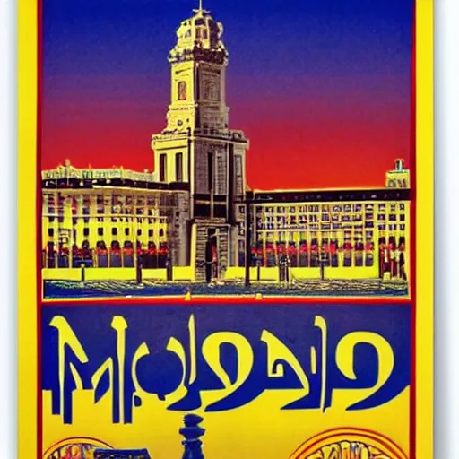 Image similar to madrid spain vintage travel poster