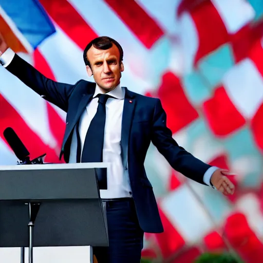 Image similar to Emmanuel Macron in Wolf of Wall Street