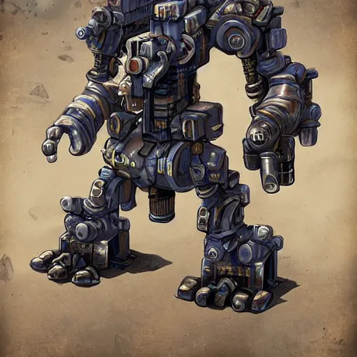 Image similar to sythe mech game artwork stonemaier