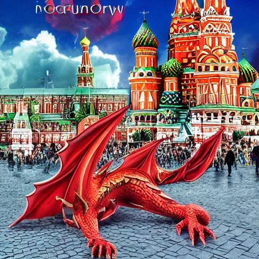 Image similar to fantasy_artwork_hyper_detailed_very_very_very_very_very_very_very_very_very_very_very_very_very_very_very_very_very of Dragon on the Red square, Moscow,