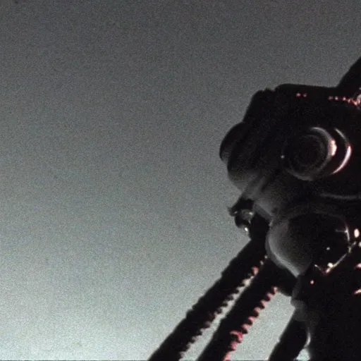 Image similar to movie still of cyborg gundan wing, cinematic composition, cinematic light, criterion collection, by david lynch