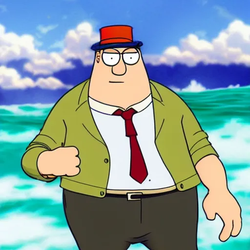 Prompt: peter griffin in the style of one piece