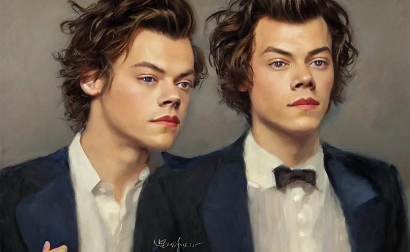 Prompt: Harry Styles. By Konstantin Razumov, highly detailded