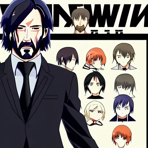 Prompt: john wick in anime