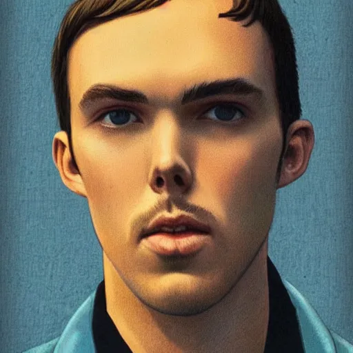 Image similar to “ nicholas hoult retro minimalist portrait by jean giraud, moebius starwatcher comic, sharp, smooth face, 8 k ”