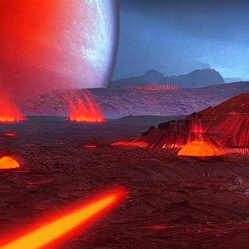 Image similar to planet mustafar from star wars revenge of the sith