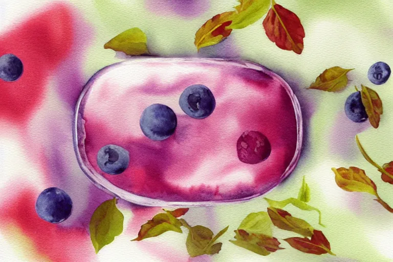 Prompt: dreamberry creamscape, watercolor album art, highly detailed, sharp, film, soft lighting