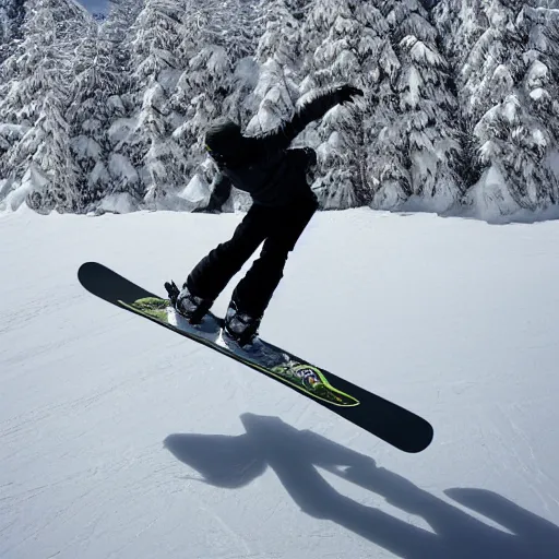 Prompt: devil on a snowboard