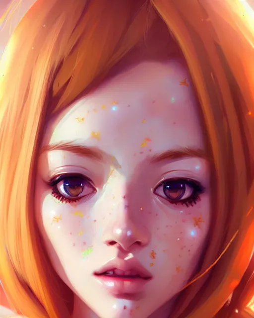 Prompt: portrait Anime freckled blonde space cadet girl Anna Lee anime cute-fine-face, pretty face, realistic shaded Perfect face, fine details. Anime. realistic shaded lighting by Ilya Kuvshinov Giuseppe Dangelico Pino and Michael Garmash and Rob Rey, IAMAG premiere, aaaa achievement collection, elegant freckles, fabulous