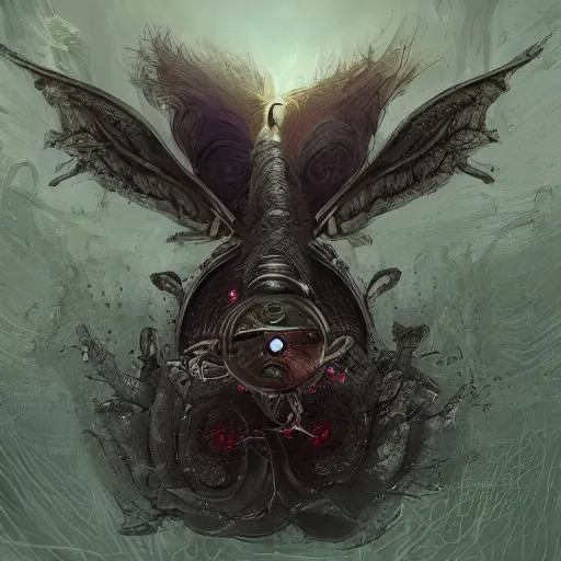 Image similar to Minion with many many many eyes, many wings, Digital Illustration, deviantart, trending on artstation, Angelarium, 4k