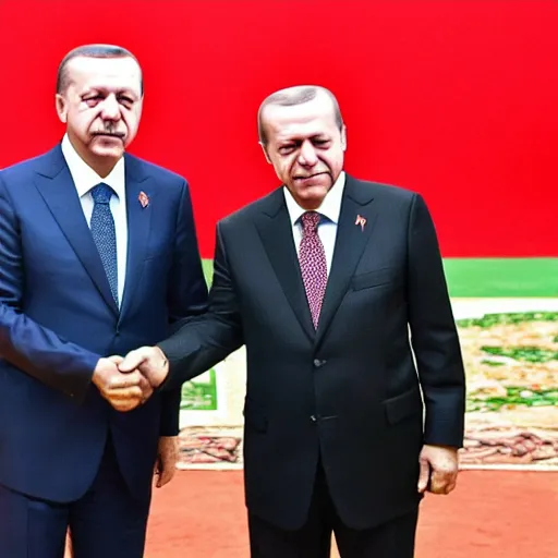 Prompt: recep tayyip erdoğan and devlet bahçeli oil wrestlig on the field, photography, 4k