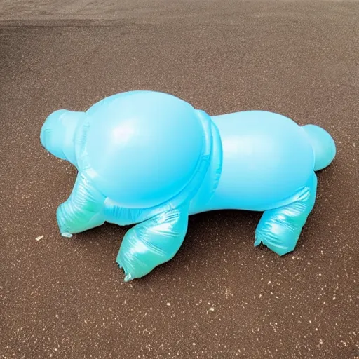 Image similar to inflatable tardigrade, balloon tardigrade, rubber tardigrade, inflated rubber, overinflated giant, translucent, see - through