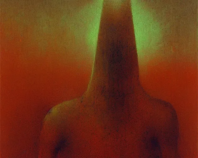 Prompt: by francis bacon, beksinski, mystical redscale photography evocative. nyarlathotep