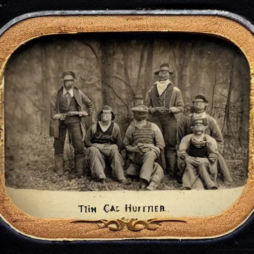 Image similar to tintype old picture of 1 8 0 0 s alien tech hunters